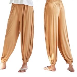 Free People Beach Golden Bronze Ali High Waist Balloon Harem Pants Medium